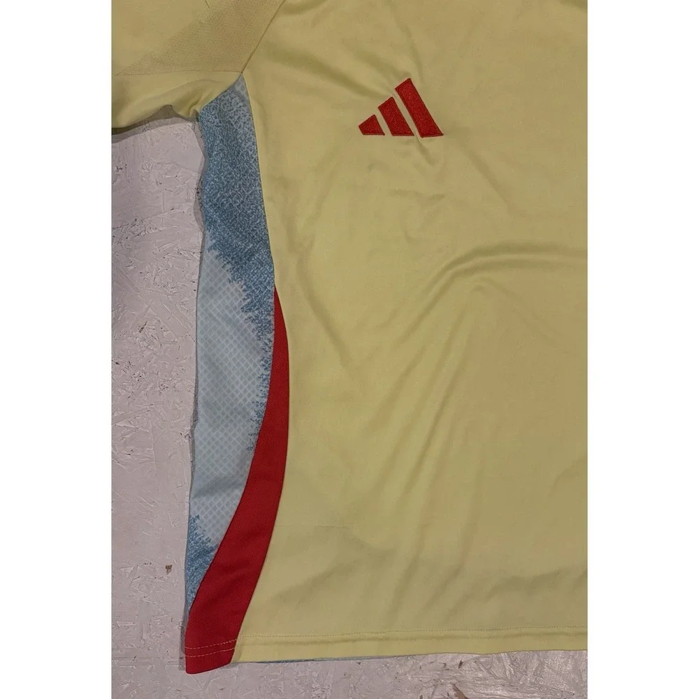 Adidas Spain 2024 Away Soccer Jersey Mens S Slim Fit Aeroready Football Yellow